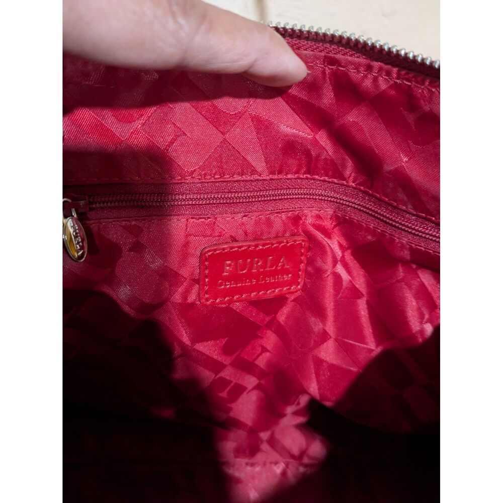 Furla Made In Italy Red Leather Alligator Handbag - Picture 8 of 10